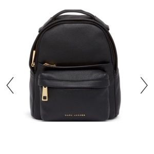 Marc Jacobs Black Mini Backpack with Gold Zippers 3 Pockets